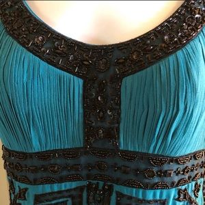 Sue Wong Silk Beaded Sequin Cocktail Dress Size 4